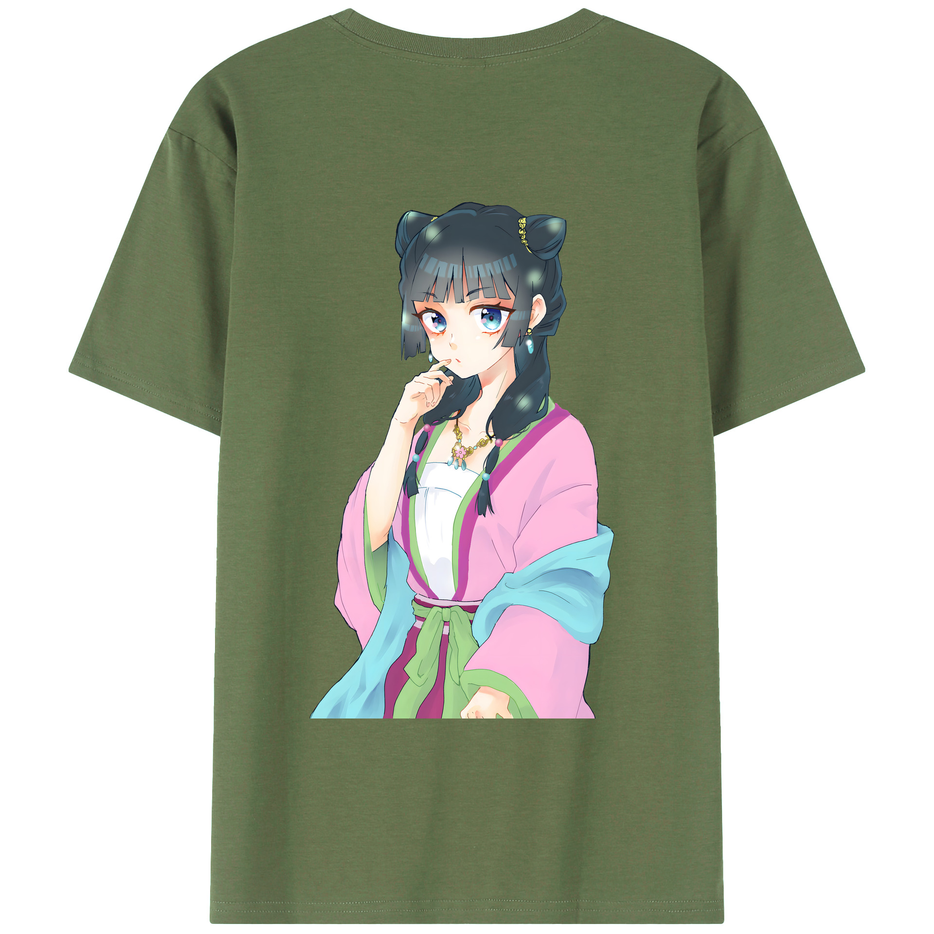 （画像用） 薬屋のひとりごと The Apothecary Diaries 綿100％ メンズ半袖Tシャツ（バックプリント） 通気性